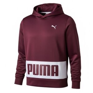 PUMA Youth Pullover Hoodie Sweatshirt Sweater Burgundy and White Size XL